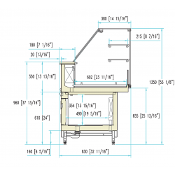 Martellato VETRINA PORTA BRIOCHES NEUTRA CON 2 RIPIANI E 4 PORTE